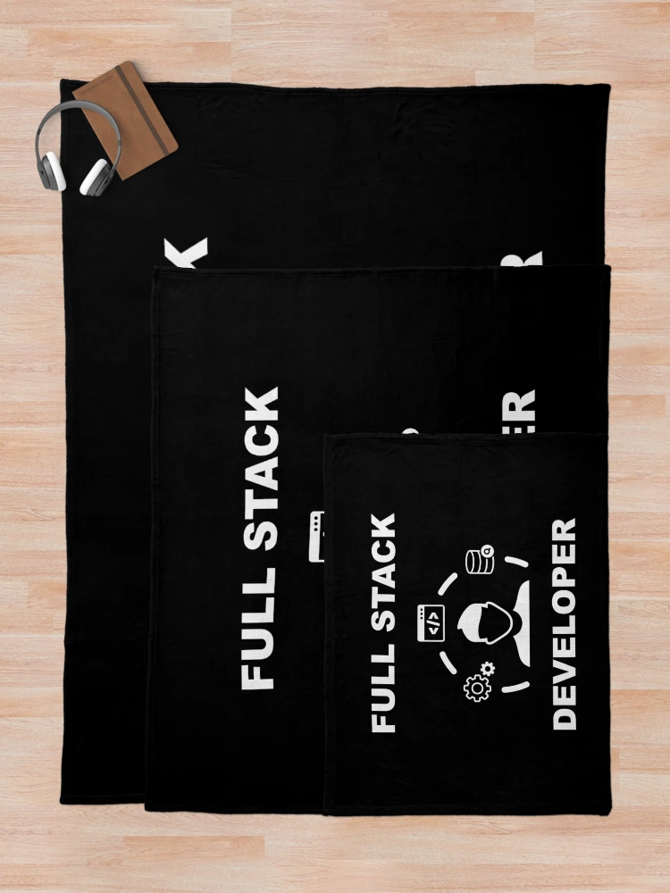 Thumbnail 5 of 6, Throw Blanket, Full Stack Developer, Software Engineer, Computer Science, Web, WWW, Programming Humor, HTML designed and sold by Max-Wear.