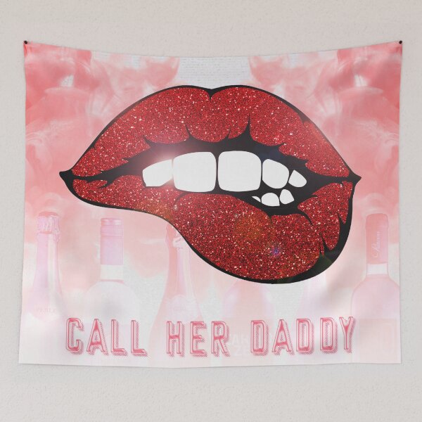 Item preview, Call Her Daddy Tapestry Red designed and sold by CollegeArt.