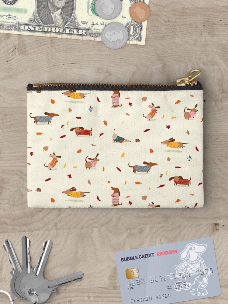 Disover Dachshunds in  Sweaters Pattern Zipper Pouch