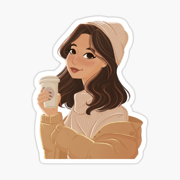Item preview, Girl with Coffee designed and sold by diradraws.