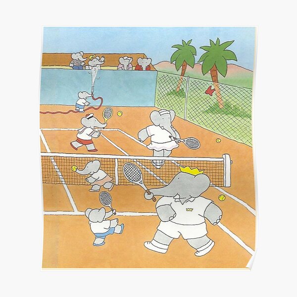 Babar jouant au tennis 2 Poster