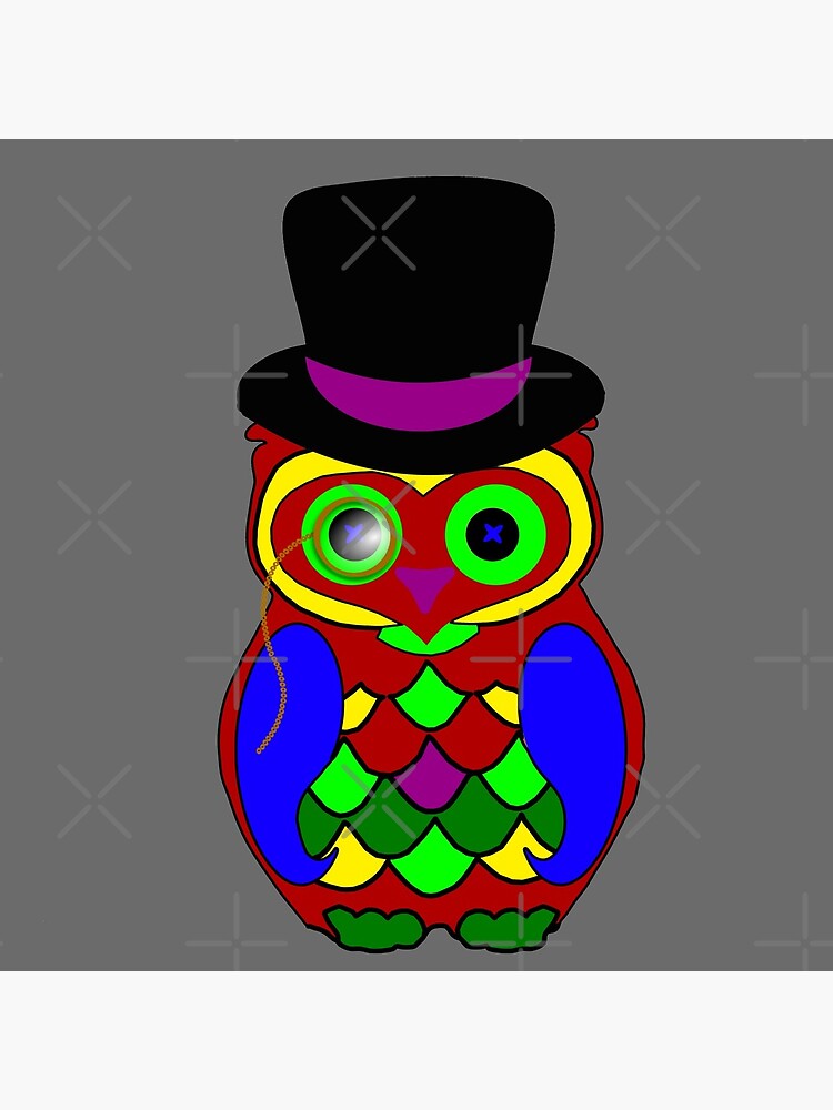 &amp;quot;Kunterbunter Vogel Uhu Kauz Eule&amp;quot; Acrylblock von titanosdesign | Redbubble