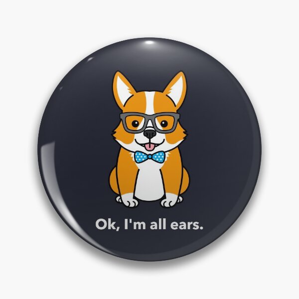 Item preview, Ok, I'm All Ears - Lindo perrito con gafas y pajarita designed and sold by noahsbox.