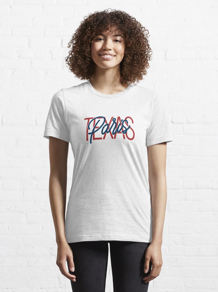 Paris Texas Script Design State Flag Colors Essential T Shirt for Sale by KylieBeth Redbubble