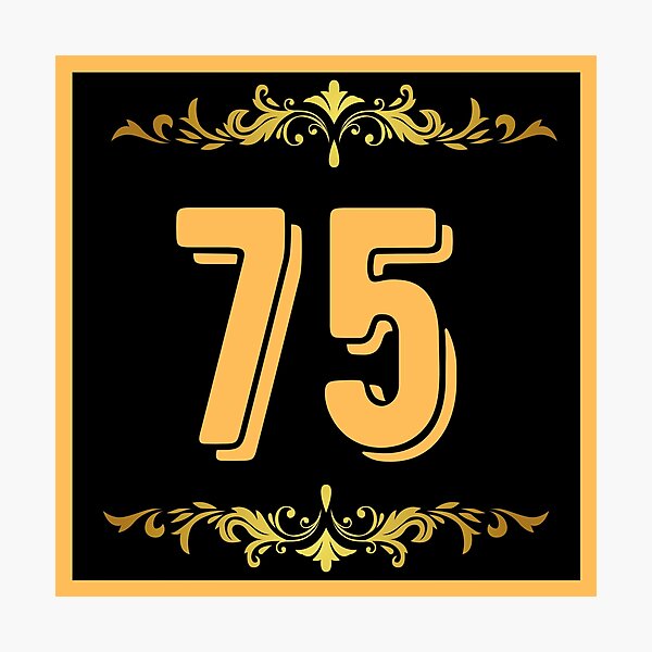 Item preview, Number 75 designed and sold by HappinessWorld.