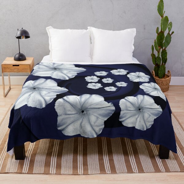 Item preview, Copy of Spiral Moon Flower Navy Blue Swirl designed and sold by Roanemermaid.