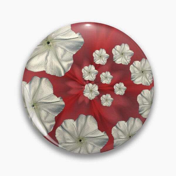 Spiral Moon Flower Red Swirl Pin