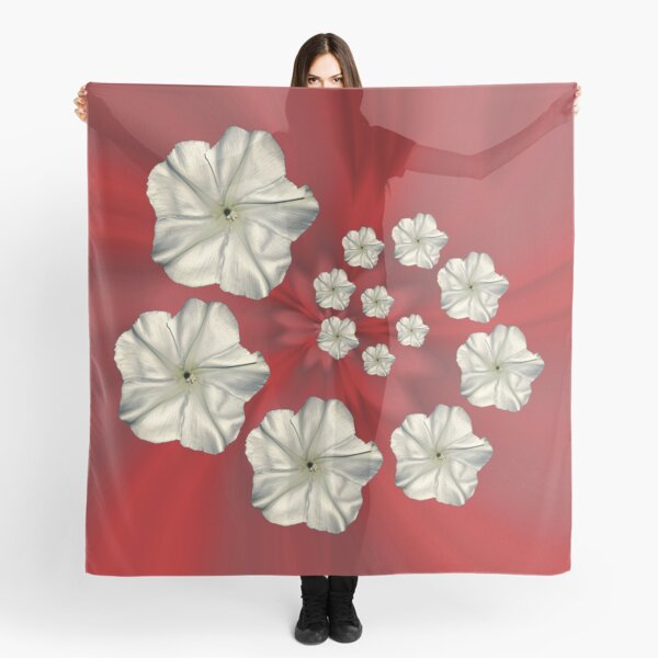 Spiral Moon Flower Red Swirl Scarf