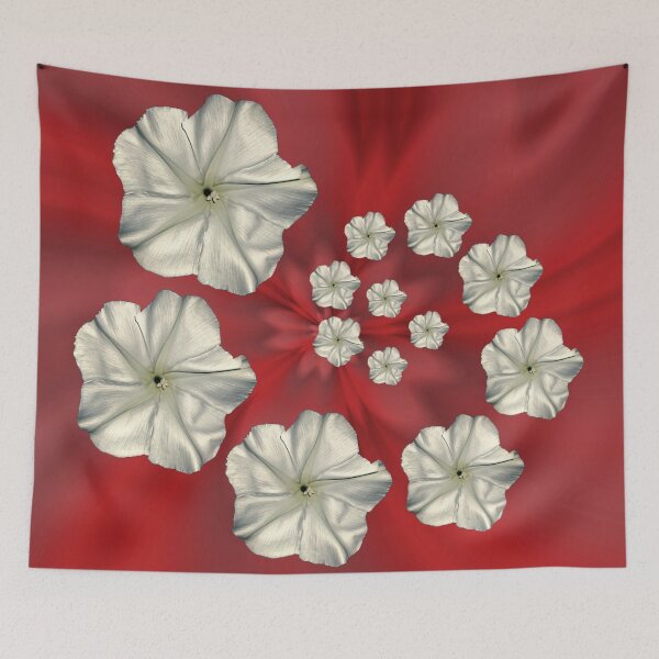 Item preview, Spiral Moon Flower Red Swirl designed and sold by Roanemermaid.