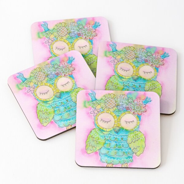 Item preview, Peaceful Owl Wearing a Floral Crown designed and sold by marciejurkowski.
