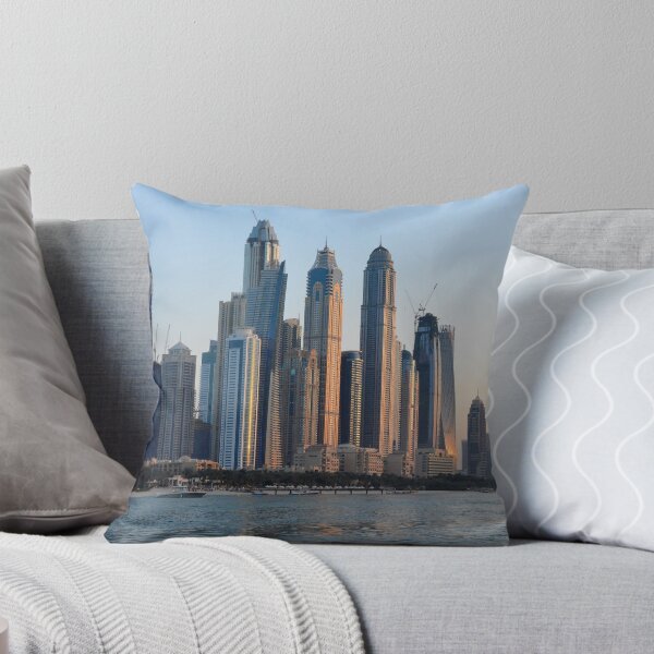 Item preview, Photography of many tall buildings, skyscrapers skyline seen from the water from Dubai. United Arab Emirates. designed and sold by oanaunciuleanu.