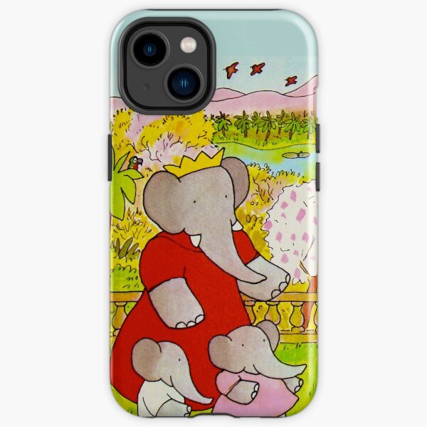 Celeste and kids, babar the elephant iPhone Tough Case