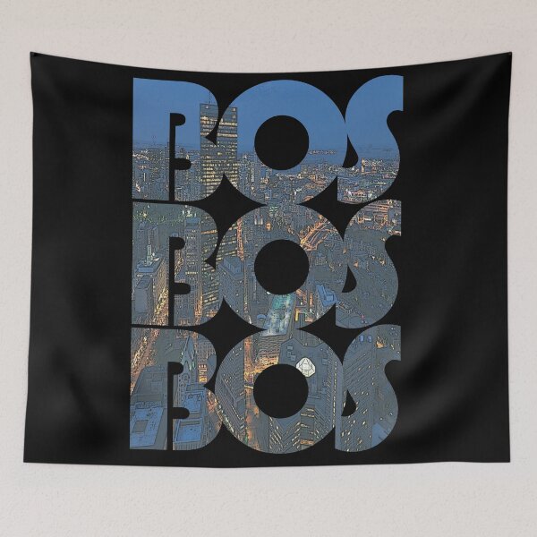Item preview, Boston, Massachusetts BOS Night Cityscape Repeating Pattern designed and sold by CrabbyLobster.