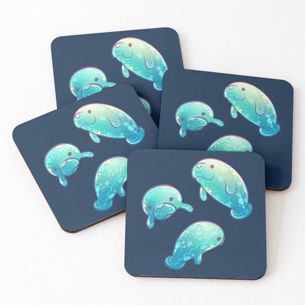 Item preview, Aqua Manatee Family (Sticker Set) designed and sold by GalaxyChicken.