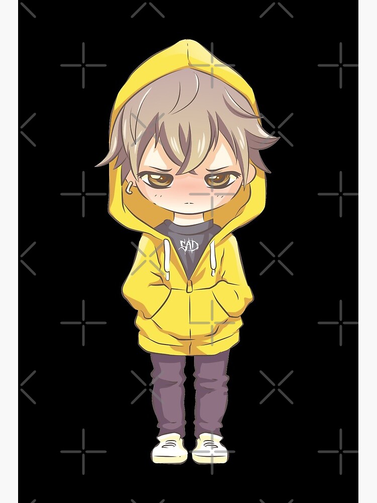 Chibi Anime Sad Boy Sticker