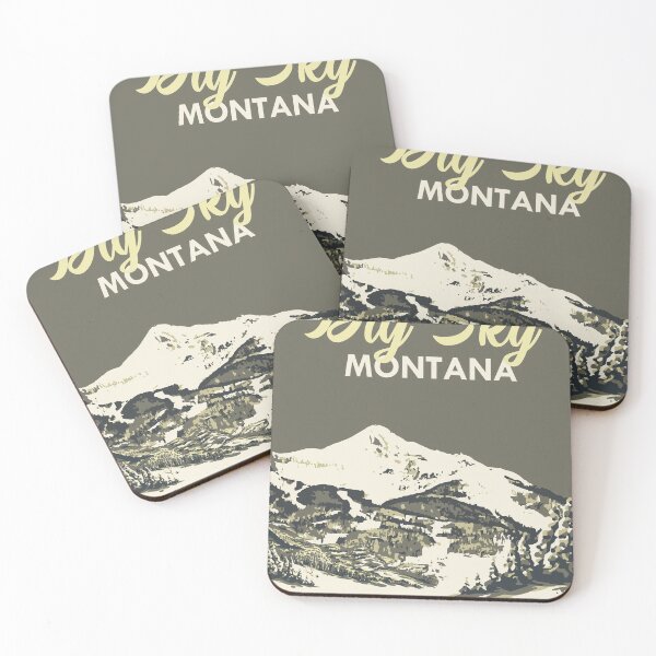 Item preview, Grey Ski Big Sky Montana Vintage Ski Poster designed and sold by ROEDERcraft.