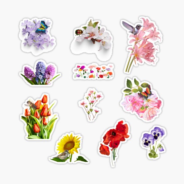 Mixed Colorful Butterfly Sticker Pack, Flower Cute Aesthetic Stickers, Girly  Stickers, Matte Vinyl Sticker Pack 