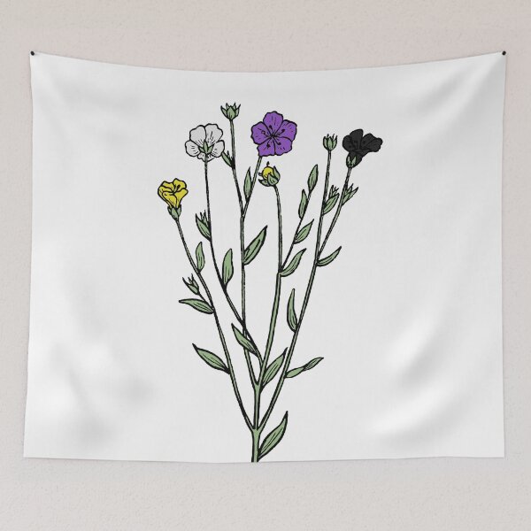 Item preview, Subtle Nonbinary Pride Flax Sprig designed and sold by failephant-art.