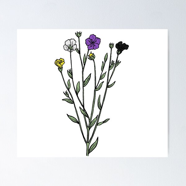 Item preview, Subtle Nonbinary Pride Flax Sprig designed and sold by failephant-art.