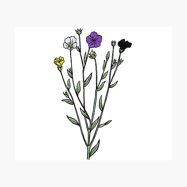 Item preview, Subtle Nonbinary Pride Flax Sprig designed and sold by failephant-art.