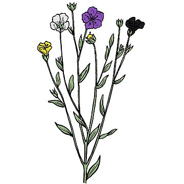 Artwork thumbnail, Subtle Nonbinary Pride Flax Sprig by failephant-art