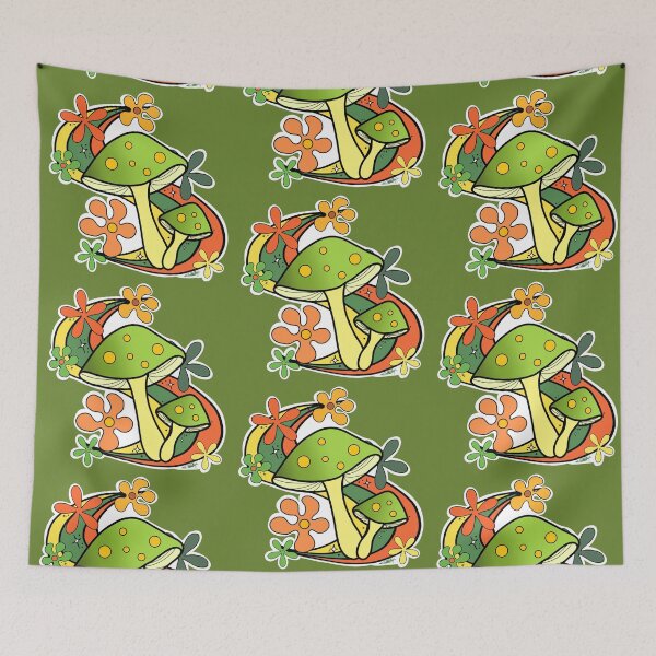 Item preview, 70's green mushrooms designed and sold by CraftKrazie.