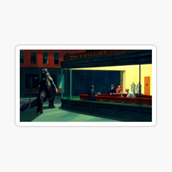 Nighthawks with Kaiju Sticker