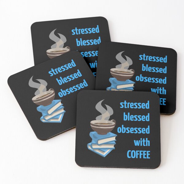 Item preview, stressed blessed obsessed with coffee. books. coffee designed and sold by doctors-apparel.