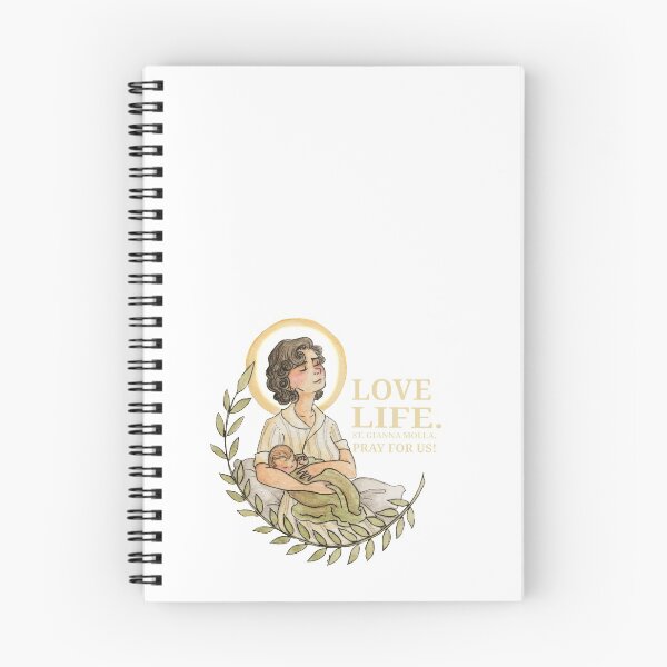 Item preview, "LOVE LIFE" - St. Gianna Molla designed and sold by SaintlyStitches.