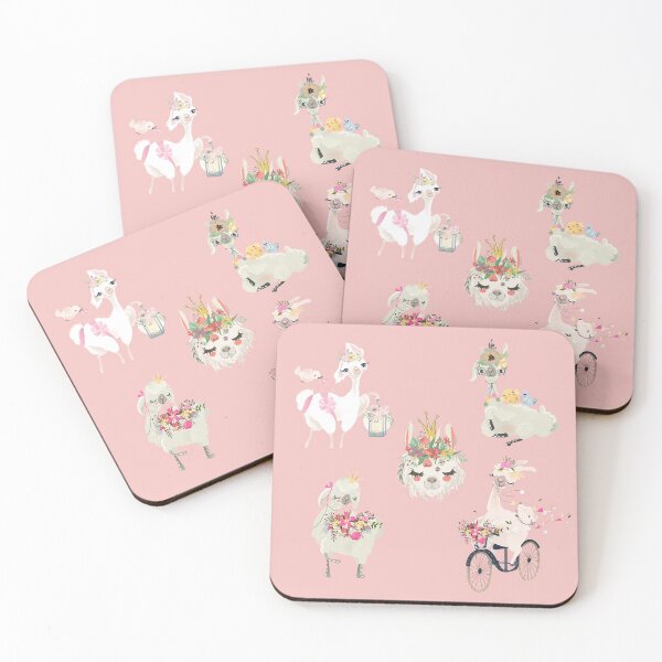 Item preview, Pretty All You Need is Love and Llamas Pink Spring Pattern designed and sold by natalieritchie.