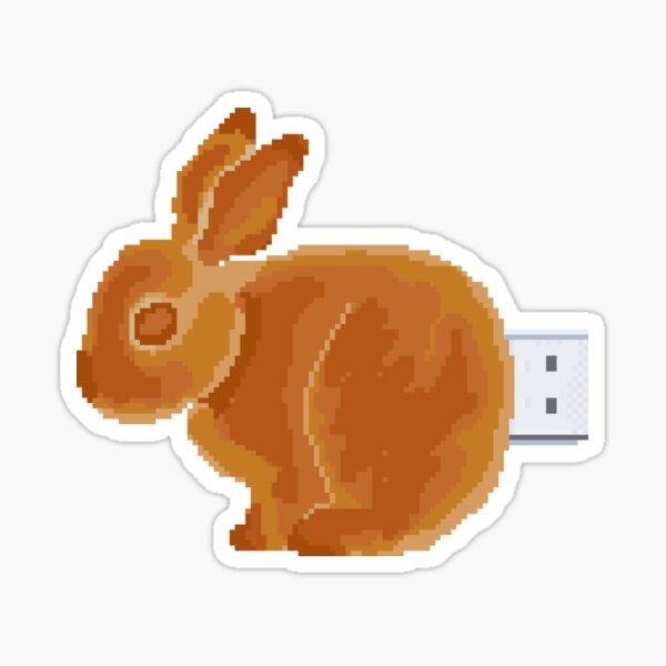 Pixel Rabbit Pie Flash Drive Sticker