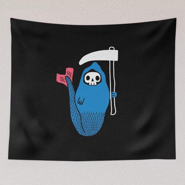 Item preview, Mermaid Death Skull designed and sold by strymon-art.