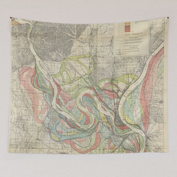 Item preview,  Harold Fisk, 1944 - Ancient Courses: Mississippi River Meander Belt, Plate 22 Sheet 1  designed and sold by VISIBLECREATION.
