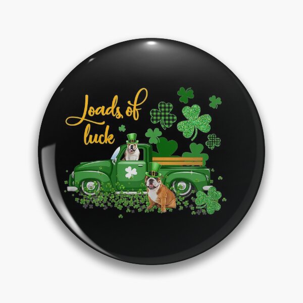 Artikelvorschau, Jede Menge Glück Truck English Bulldog St Patrick's Day entworfen und verkauft von Kelly993.