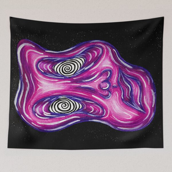 Item preview, "Insomnia" abstract oil pastel portrait   designed and sold by Grace Behler.