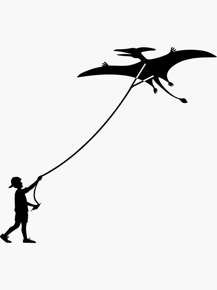 Fly a Kite Dinosaur Silhouette Pterodactyl by BOLD-Australia