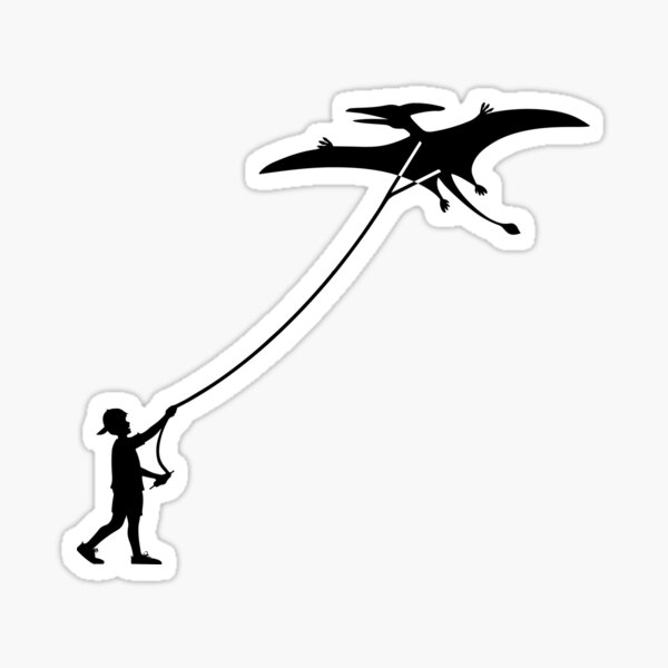 Fly a Kite Dinosaur Silhouette Pterodactyl Sticker
