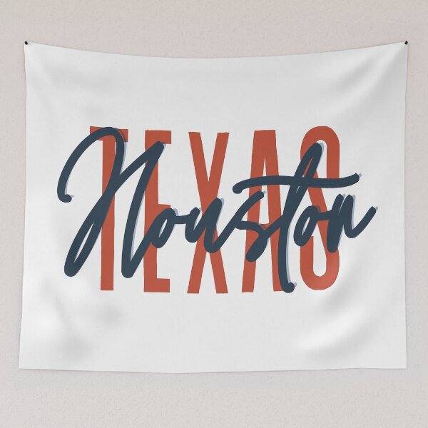 Item preview, Houston Texas // Script Design // State Flag Colors designed and sold by KylieBeth Designs.