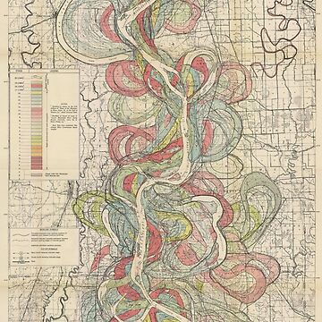 Artwork thumbnail, Harold Fisk, 1944 - Ancient Courses: Mississippi River Meander Belt, Plate 22 Sheet 9 by VISIBLECREATION