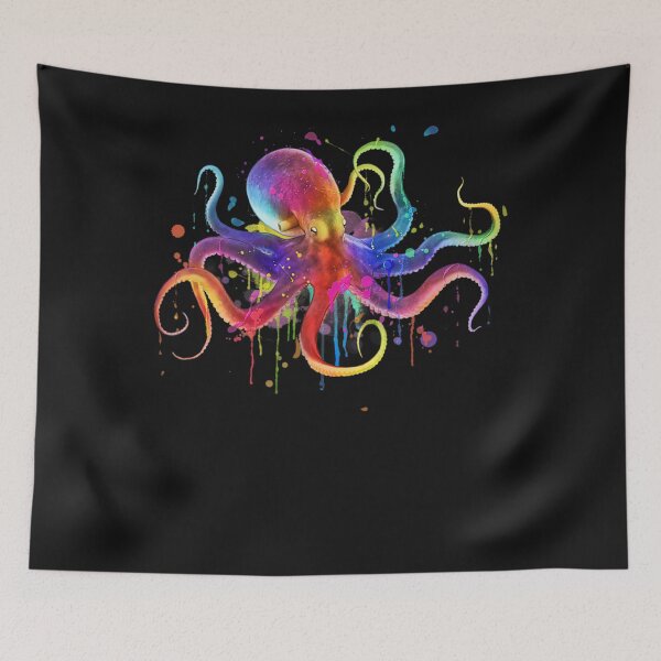 Item preview, Dripping Rainbow Octopus psychedelic designed and sold by JustinBroadbent.