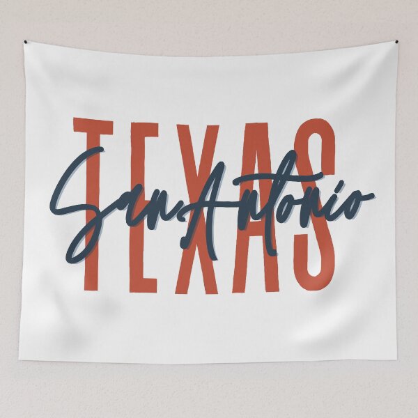 Item preview, San Antonio Texas // Script Design // State Flag Colors designed and sold by KylieBeth Designs.