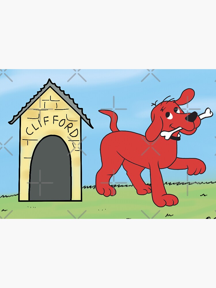 "Clifford the big red dog house" Sticker by nostalgiakids Redbubble