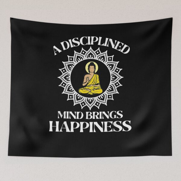 Item preview, A Disciplined Mind Brings Happiness Inspirational Buddhism  designed and sold by ninapfvu.