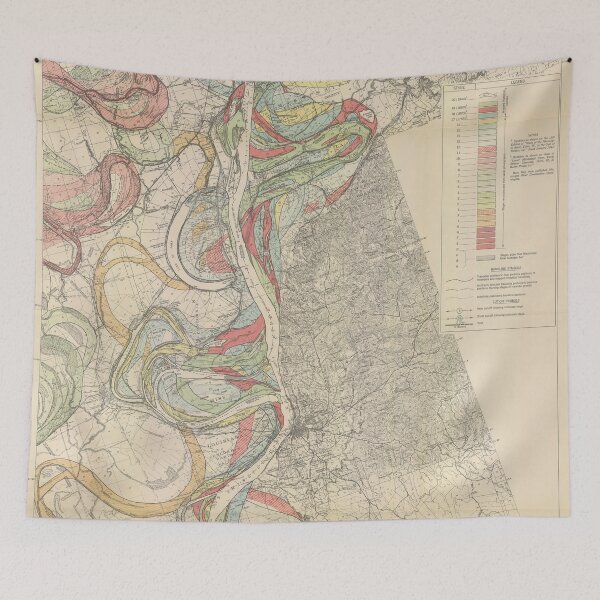 Item preview, Harold Fisk, 1944 - Ancient Courses: Mississippi River Meander Belt, Plate 22 Sheet 12 designed and sold by VISIBLECREATION.