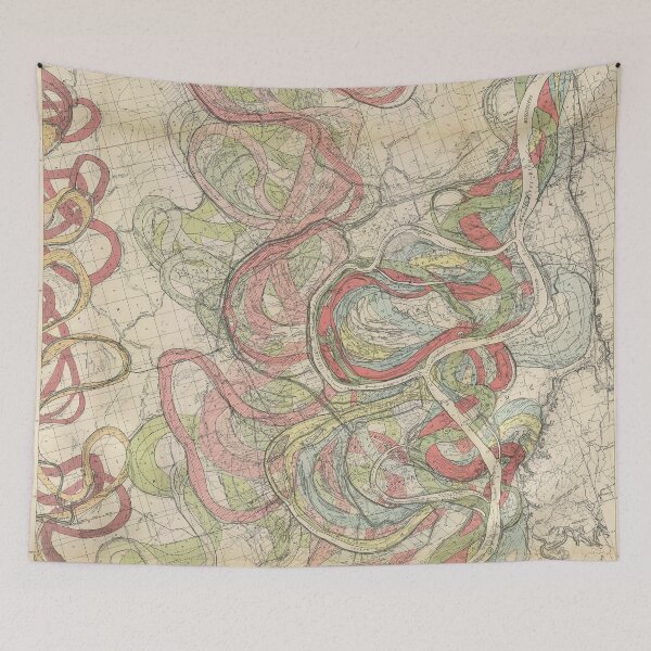 Item preview, Harold Fisk, 1944 - Ancient Courses: Mississippi River Meander Belt, Plate 22 Sheet 11 designed and sold by VISIBLECREATION.