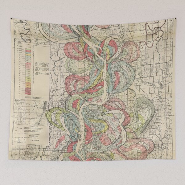 Item preview, Harold Fisk, 1944 - Ancient Courses: Mississippi River Meander Belt, Plate 22 Sheet 9 designed and sold by VISIBLECREATION.