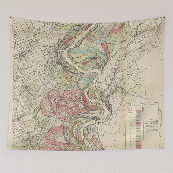 Item preview, Harold Fisk, 1944 - Ancient Courses: Mississippi River Meander Belt, Plate 22 Sheet 4 designed and sold by VISIBLECREATION.