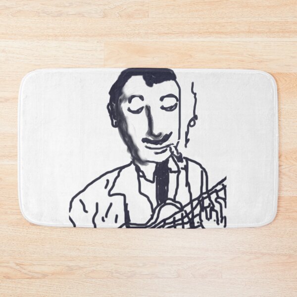 Item preview, Django Reinhardt, Gyspy Jazz Guitarist, Hot Club, Hot jazz, Guitar, drawing designed and sold by Stacey Lazarus.