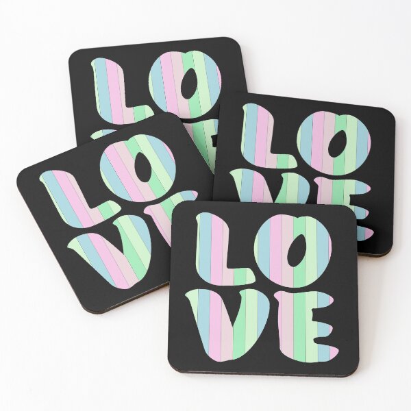 Item preview, Letters spelling LOVE with colorful stripes designed and sold by With My Hands By K.