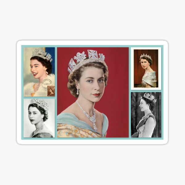 HRH Elizabeth II through the years Sticker
